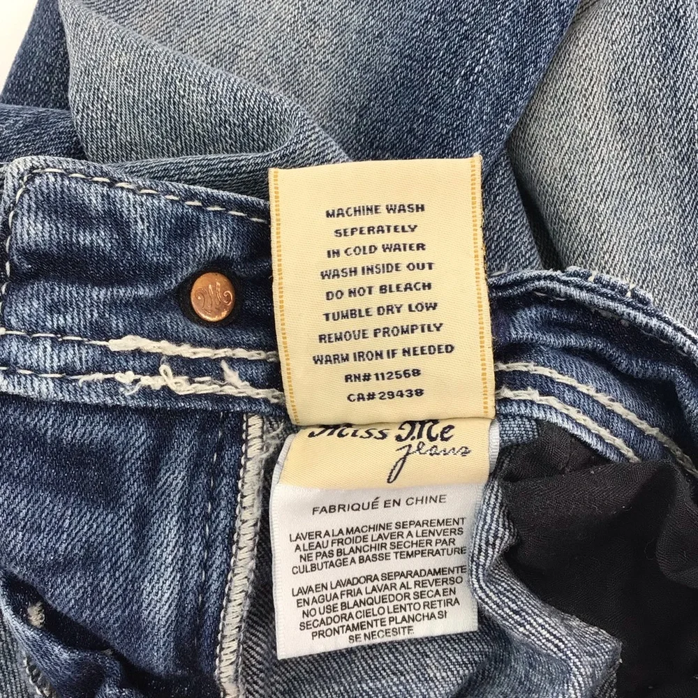 Miss Me Style JE5340T10R Accent Sequin Straight Leg Jeans Sz 26 - Picture 6 of 16